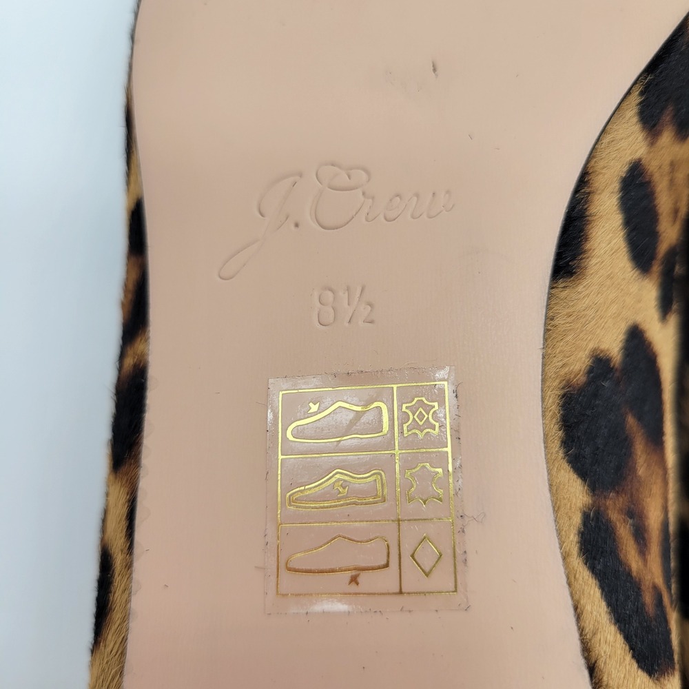 J.Crew Leopard Print Calf Hair Pointed Toe Flats Brown Black Tan Size 8 - 8.5 - Picture 7 of 8